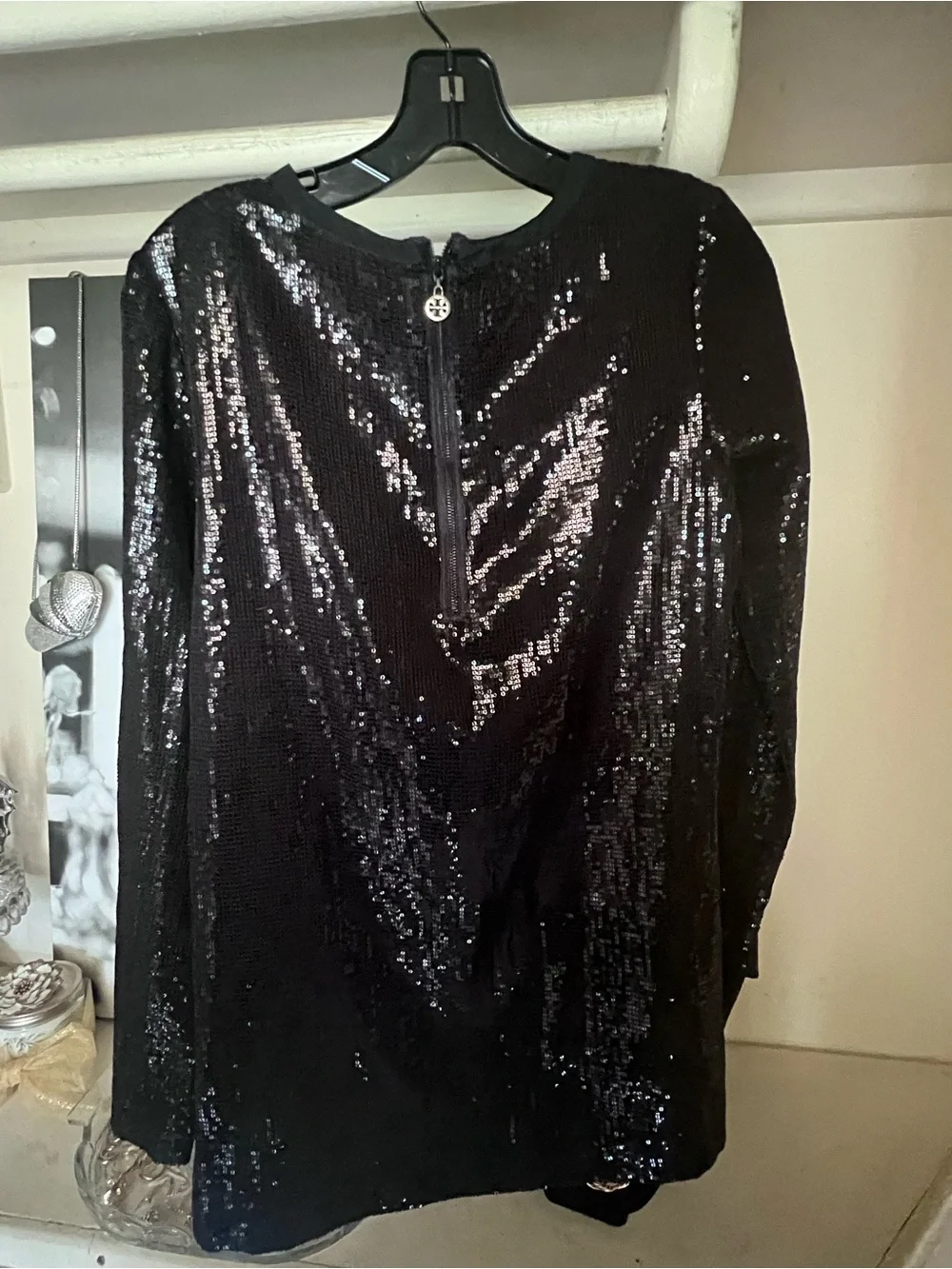 Tory Burch Black Top with Orange Logo Tag